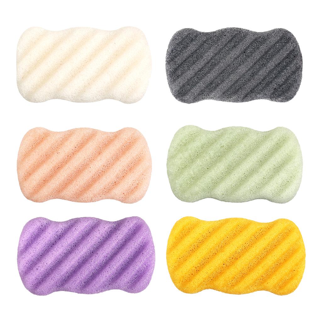 100% Natural Konjac Soft Puff Face Body Wash Cleansing Sponge 6pcs