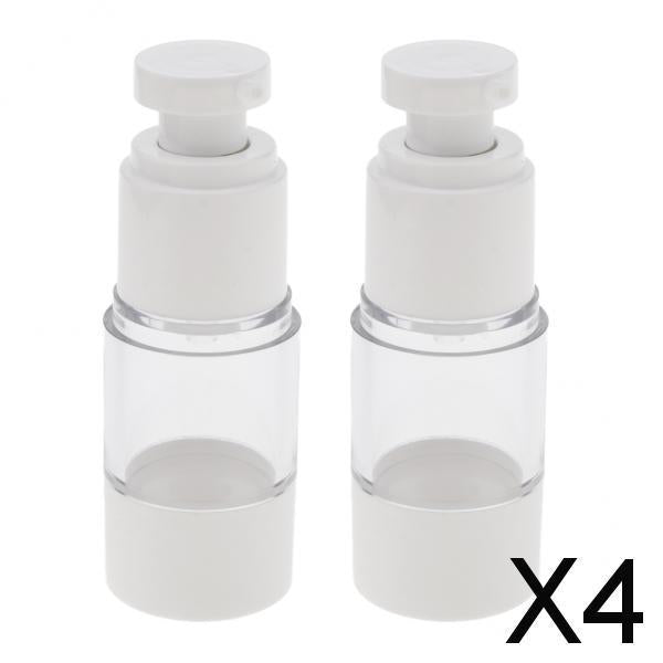4x2x Sterile Airless Pump Bottle Refillable Toner/Lotion/Serum Container 15ml