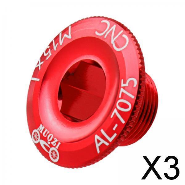 3xBicycle Crank Cover Aluminum Alloy Arm Bike Crankset Bolt for Road Bikes BMX Red