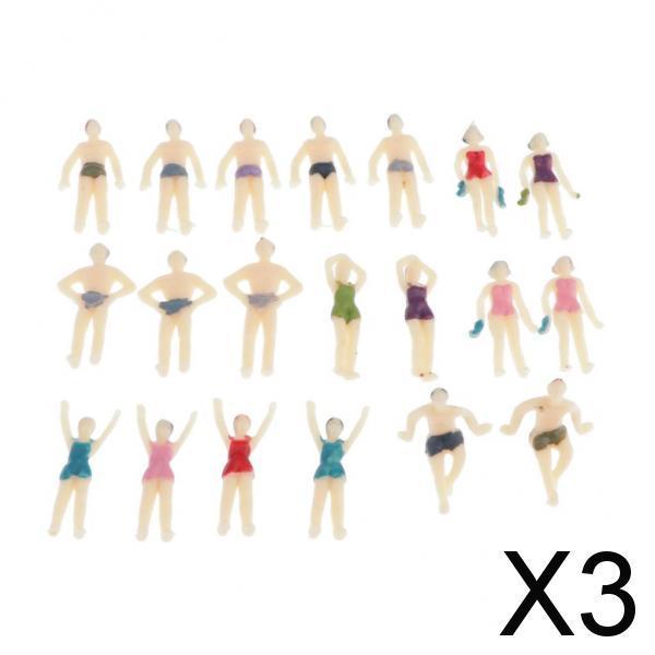 3x20xModel Trains People Figures Scale Painted Beach Crowd Miniatures OO 1:75