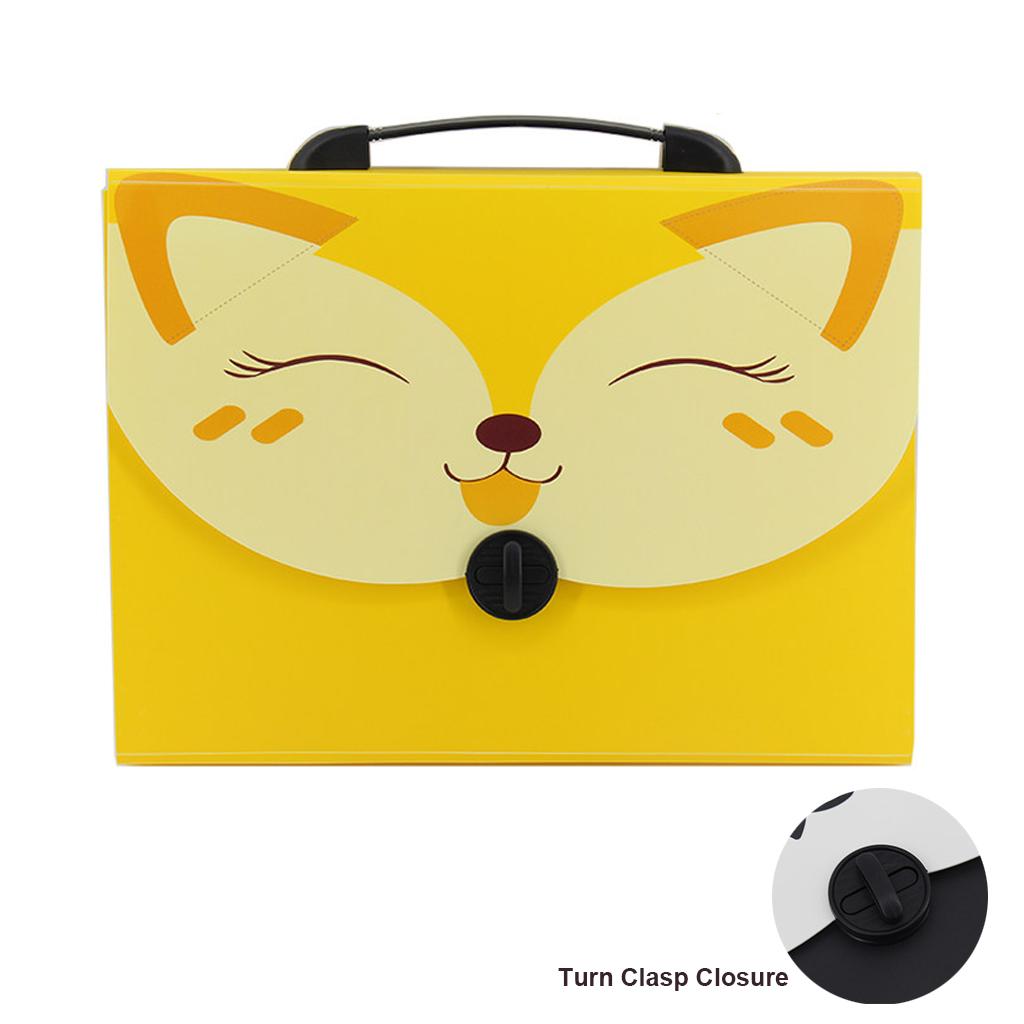 13 Layers File Organizer Expanding Folder A4 Document Holder Bag Yellow Fox