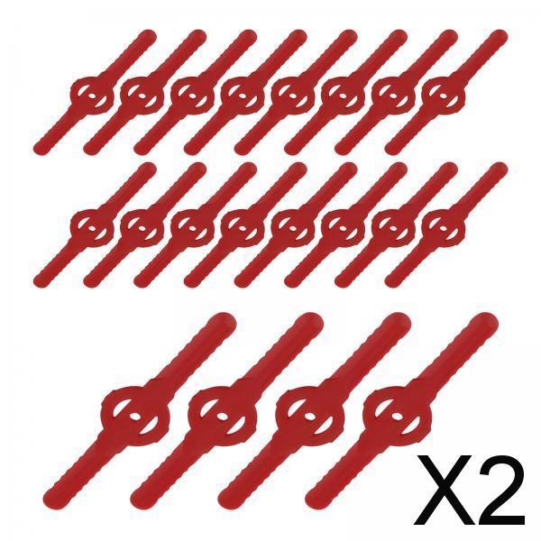 2x20 Pieces Blades Set Trimmer Blades Head for Cordless Grass Trimmer Strimmer red