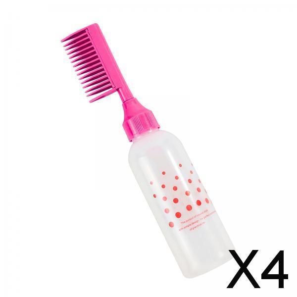 4xroot comb Bottle Accessories Hair Coloring Dyeing Bottle for Home Red