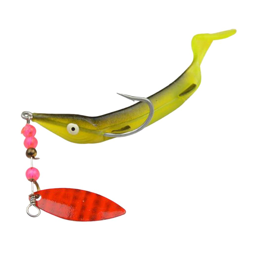 1 Piece Soft Fishing Lure T Tail Fishing Bait Sequin Spinnerbait Crankbait
