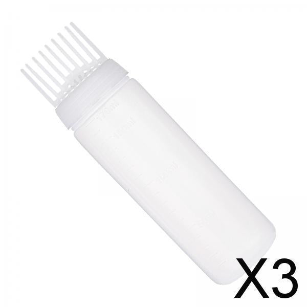3xRoot Comb Applicator Bottle Multifunctional Hair Oil Applicator for Home DIY White