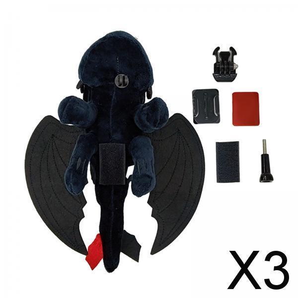 3xElectric Car Decoration Funny Helmet Accessory Professional Plush Decoration 20cm Helmet Quick Release
