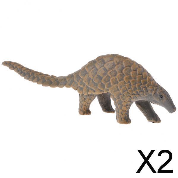 2xSimulation Manis Pentadactyla Figure Animal Model Home Ornament Kids Toy