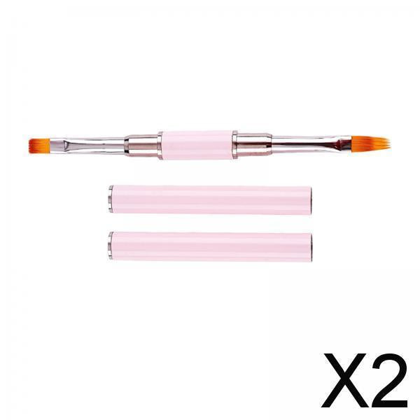 2xDouble Ended Nail Art Brushes for Delicate Coloring DIY at Home Thin Details Style D