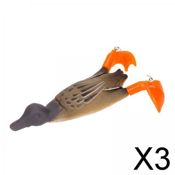 3xFishing Lures 9.5cm Duckling Bait Floating Predator Lure Brown