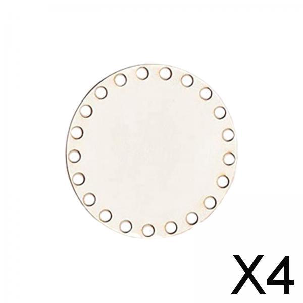 4xWood Basket Bottom Carved Blank Round Bottom for Crochet Bag Basket Making 10cm