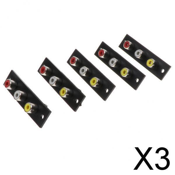 3x5 Pieces Female to Female 3-RCA Adapter Extension AV Audio Video Adapter 