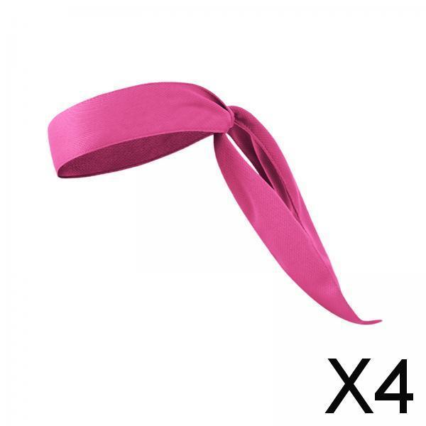 4xOutdoor Sports Headband Hair Head Band Sweatband for Pirate Working Out Rose Red