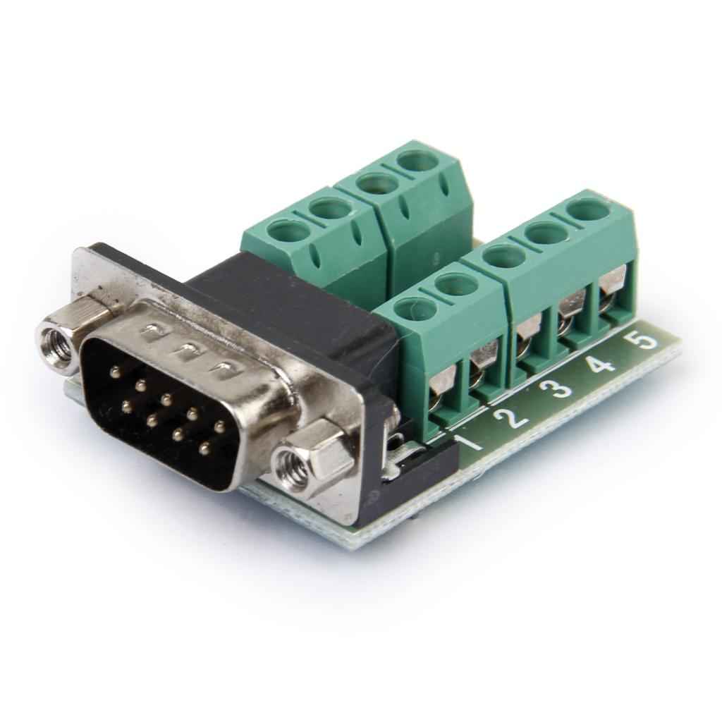 RS232 to DB9 Nut Type Connector 9-Pin male adapter signals Terminal module