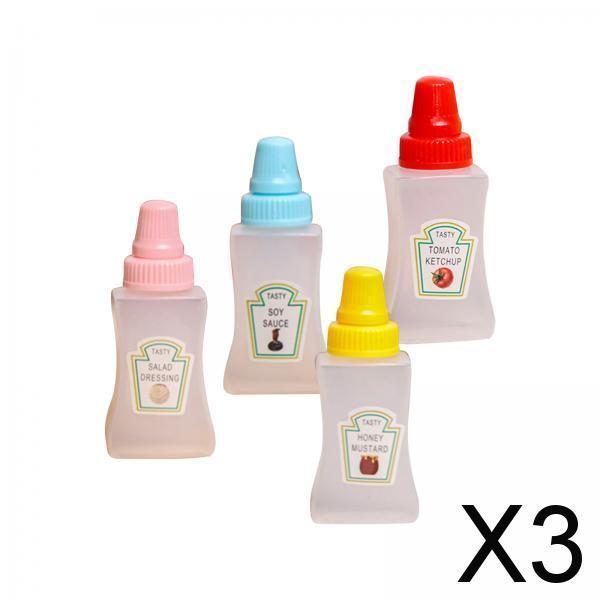 3xHoney Bottles Storage Empty Mini Tomato Ketchup Bottle for Home BBQ Utensils style B