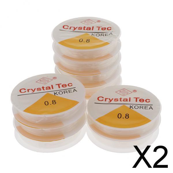 2x10 Rolls Clear Elastic Beading Stretch Thread for Jewelry Making 0.8mm