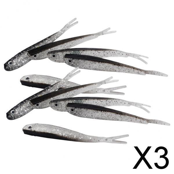 3x10 Pieces Artificial Soft Fishing Lures Baits Lifelike Fish Swimbaits 7.5cm