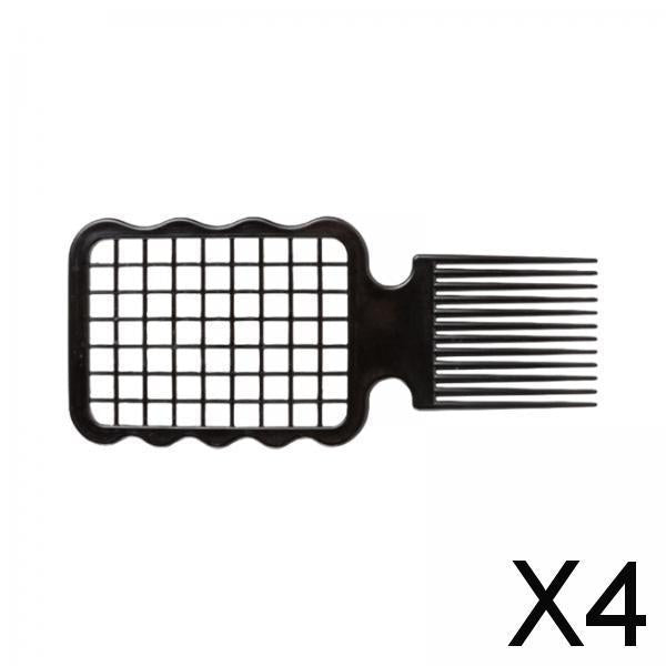 4xAfro Comb 2 in 1 Hairdressing Tool Easy to Cleaning Twist Hair Coils Comb Black