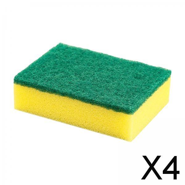4xSponge Scourers Kitchen Cleaning Supplies Scrub Sponge for Kitchen Household Dish