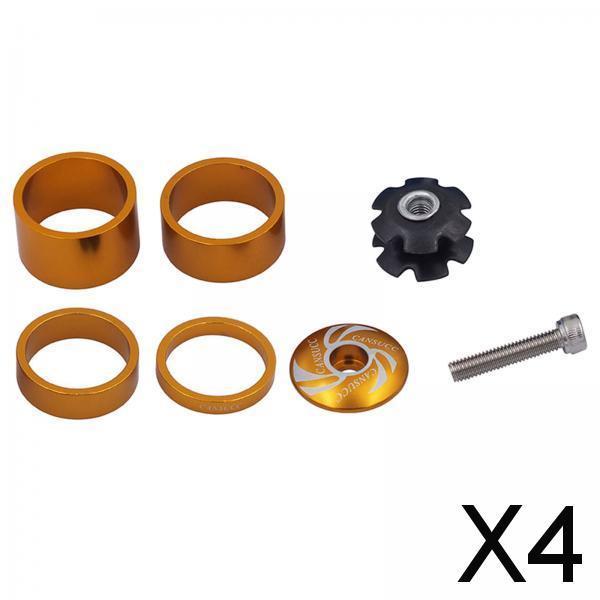 4xBikes Headset Spacers Front Fork Washers for Stem 1-1/8 Gold"