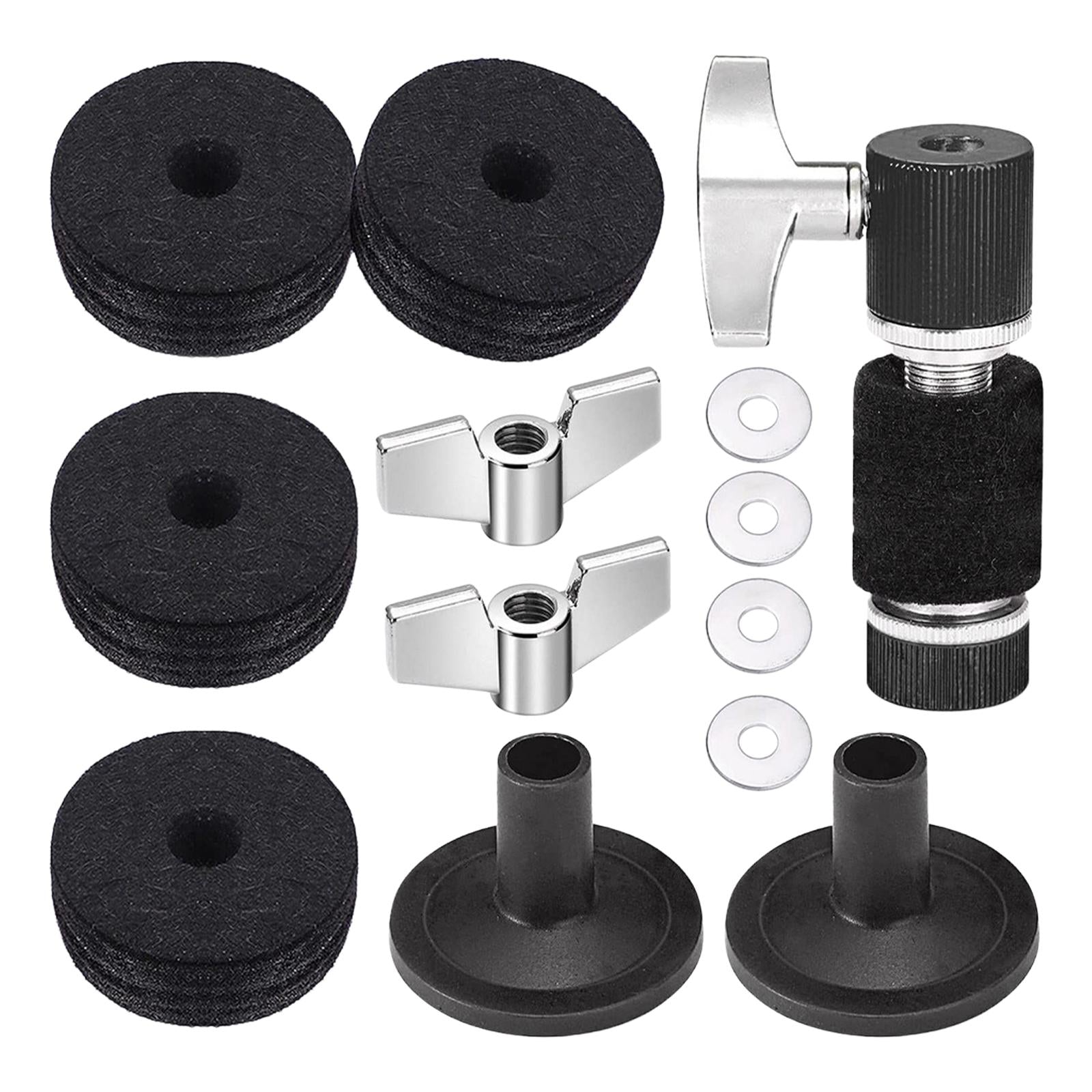 13Pcs Cymbal Replacement Accessories with Wing Nuts Durable Cymbal Felt Kits 13pcs Black