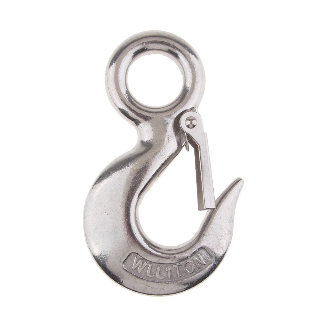 Stainless Steel Clevis Safety Latch Hook Latch for Winch Cable UTV/ATV 1.0T
