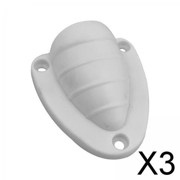 3xClam Shell Vent Cap Easy Installation for Van Yacht Outdoor Application white 65x73MM