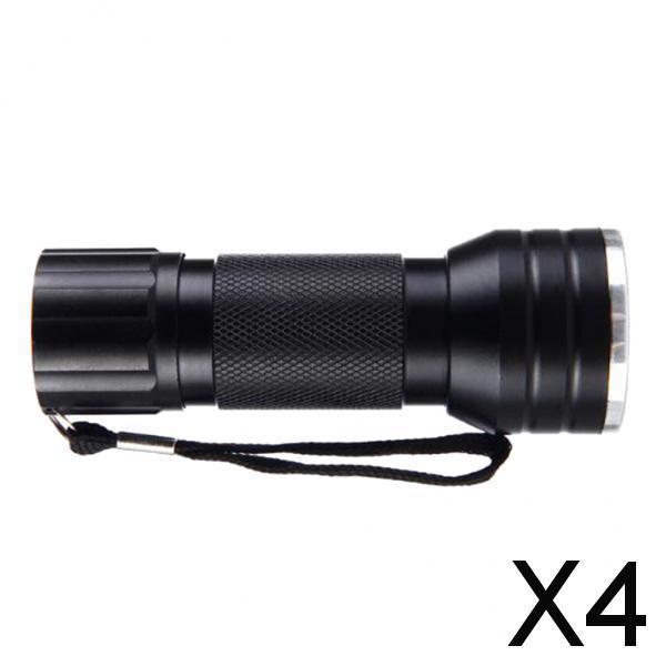 4xUltra Violet LED Flashlight Black Light Inspection Lamp Torch Aluminum Alloy