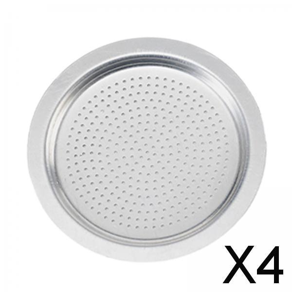 4xStovetop Espresso Maker Filter Sieve for Moka Pots Kitchen Stovetop Espresso 4.7cmx3.9cmx0.3cm