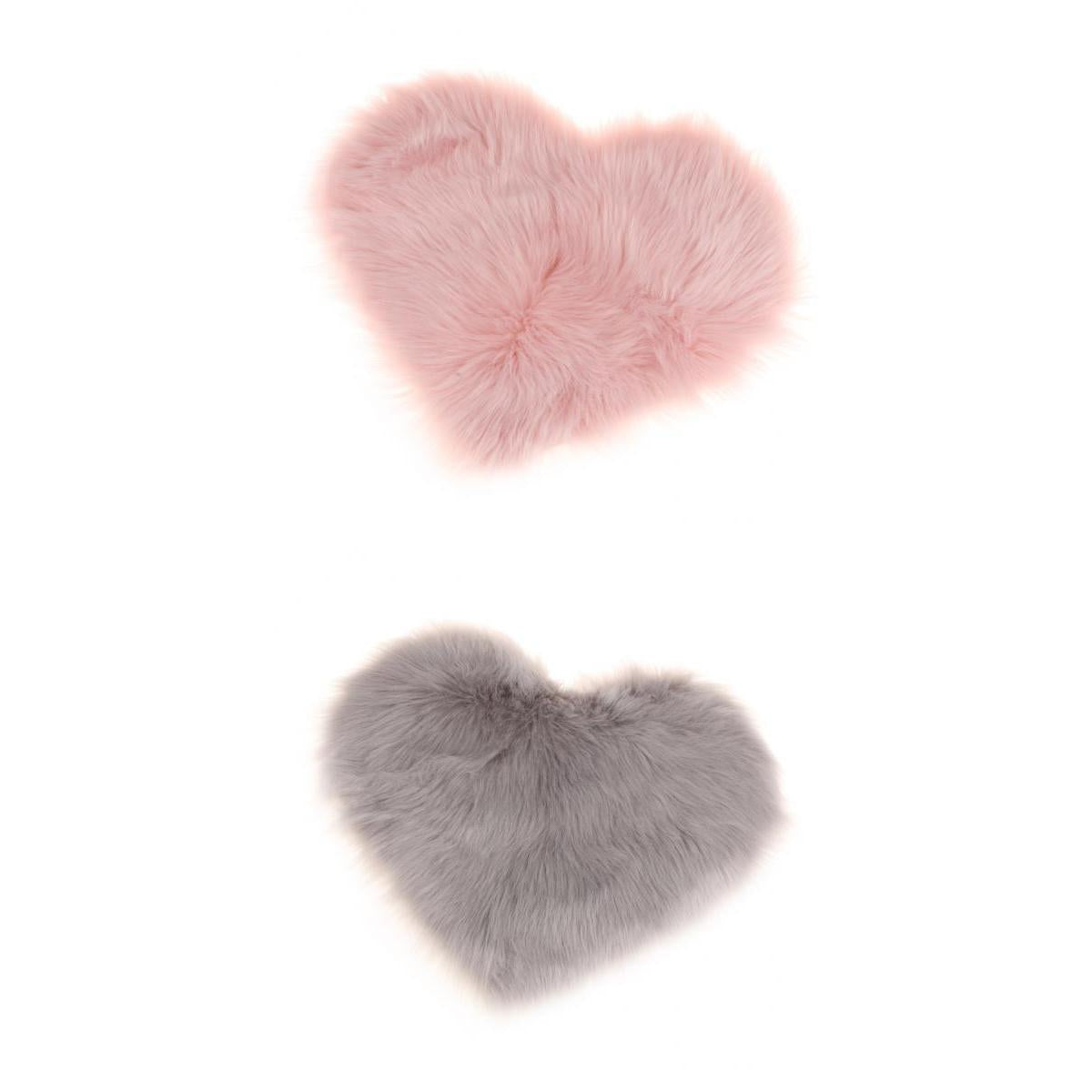 2Pieces 40x50cm Shaggy Heart Shape Area Rug Floor Carpet Mat Cushion Pad