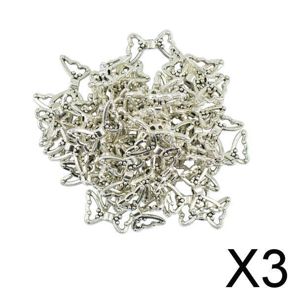 3x50 Pieces Butterfly Shape Loose Spacer Beads for DIY Jewelry Making Findings