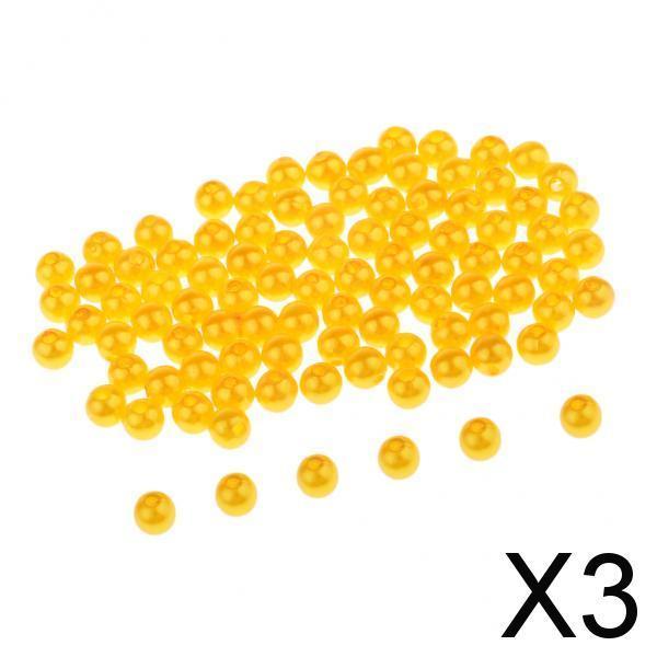 3x60 Pieces Carp Lure Fishing Beads Round Floating Fishing Beads Golden