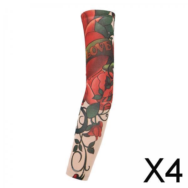 4xUnisex Cooling Arm Sleeves Tattoo Cover up for Walking Basketball Tennis O