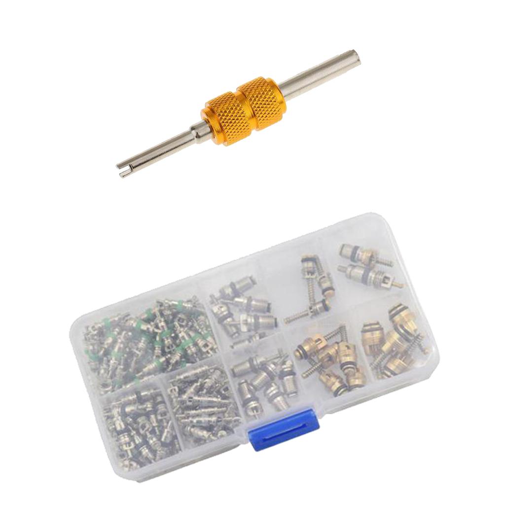 134 Piece Air Conditioning A/C Valve Cores for Gold Remover Repair Tool