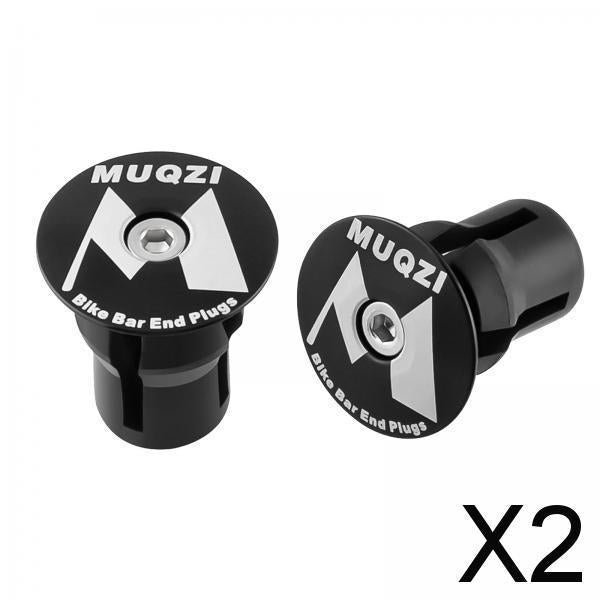 2x2x Bike Handle Bar Plugs Cap Bikes Bar End Plugs for BMX Cycling Most Bicycle Black Color M Marks