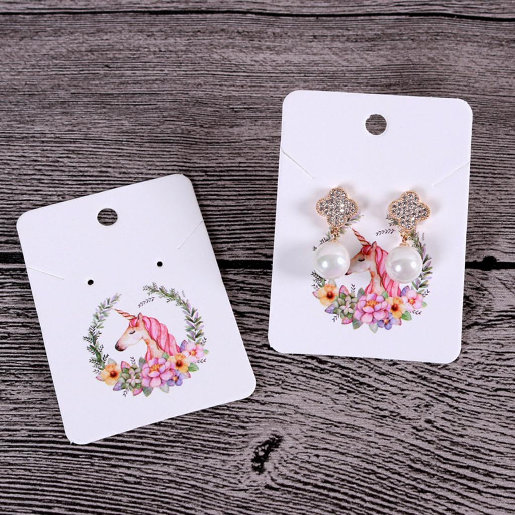 5*7 cm Color Printing Creative Earring Packaging Cards Unicorns