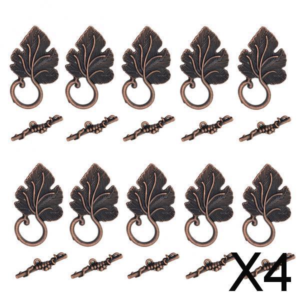 4x10 Sets Leaf OT Toggle Clasps Jewelry Clasp Connectors Jewelry DIY Platinum