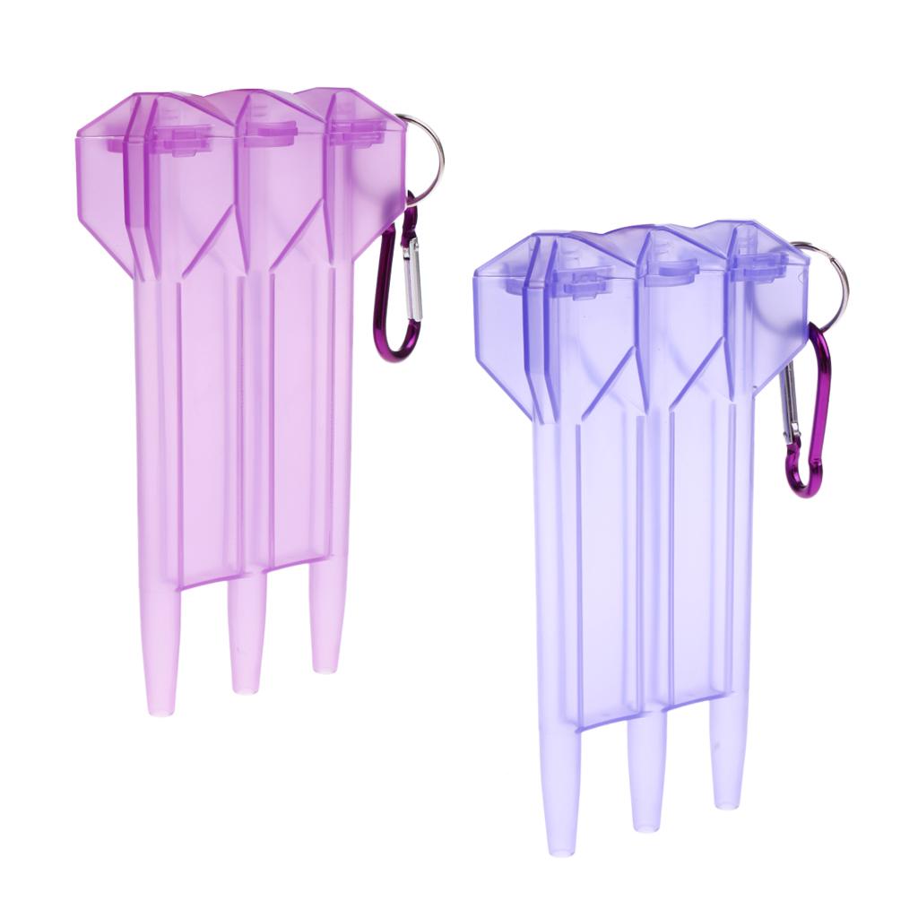2 Pieces Portable Nylon Dart Storage Box Transparent Dart Case with Clip