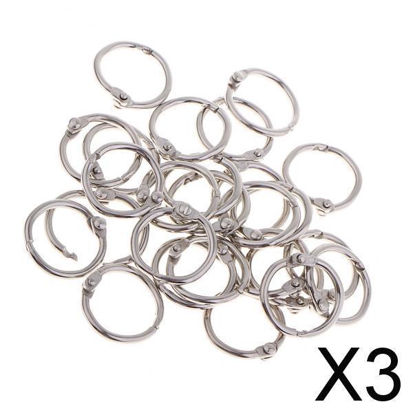3x10/20/30 Sets Book Ring Small Loose Leaf Binder Rings Keychain Key Ring 14mm