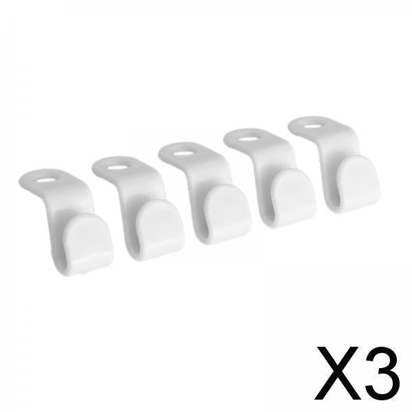 3x5Pcs Clothes Hanger Connector Durable Hanger Clips for Scarves Shirt Jackets white