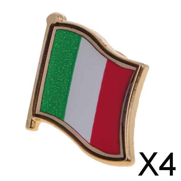4xNational Metal Flag Pin Badge Enamel Badge for Clothes Lapel Bag Decor Italy