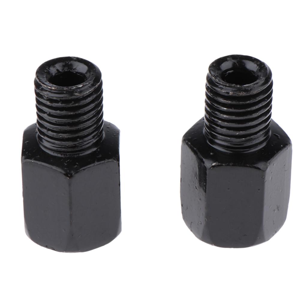 Scooter Motorcycle Rearview Side Mirror LH 10mm - RH 10mm Adapter Black