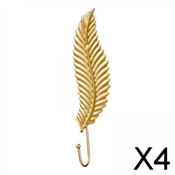 4xGold Single Prong Coat Hanger Modern Key Holder for Closet Entryway Purse Style A