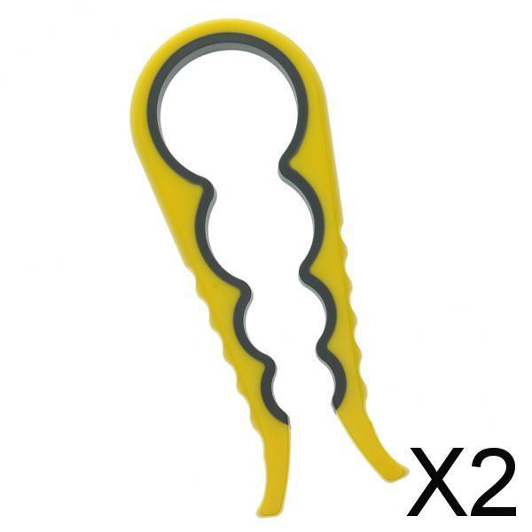 2xAdjustable Jar Bottle Beer Opener Can Lid Remover Cap Lifter Yellow