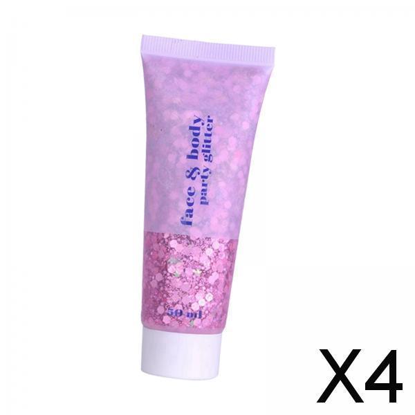 4xEye Glitter Eye Shadow Sequins Liquid Makeup for Party Decor Pink