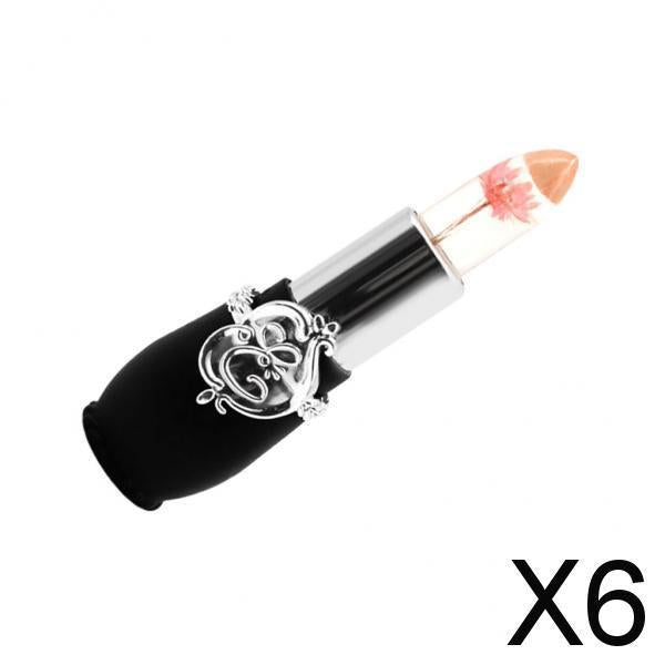 6xJelly Flower Lipstick Lasting Temperature Changing Lip Balm Pink Flower