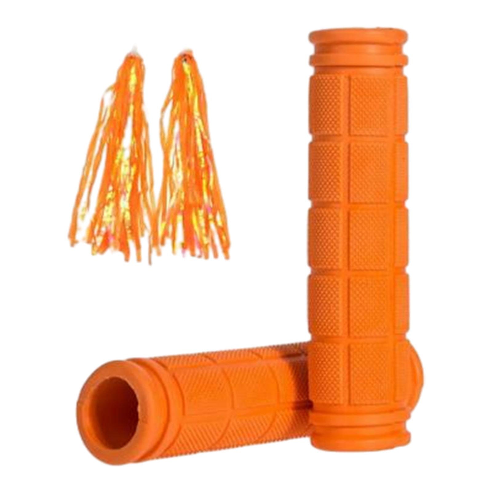 2x Kids Bike Handlebar Grips for Mountain Road Bikes Riding Skateboard Bikes Orange