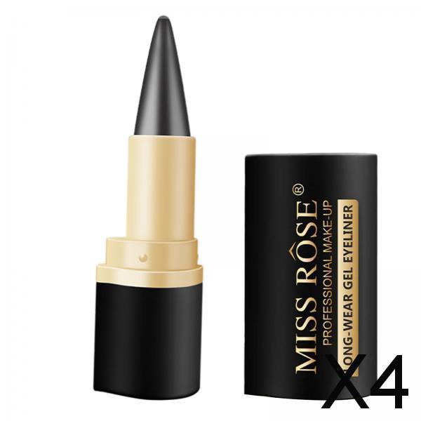 4xEye Liner Pencil Waterproof Longwearing for Women No Sharpener Required 02 Black Gray