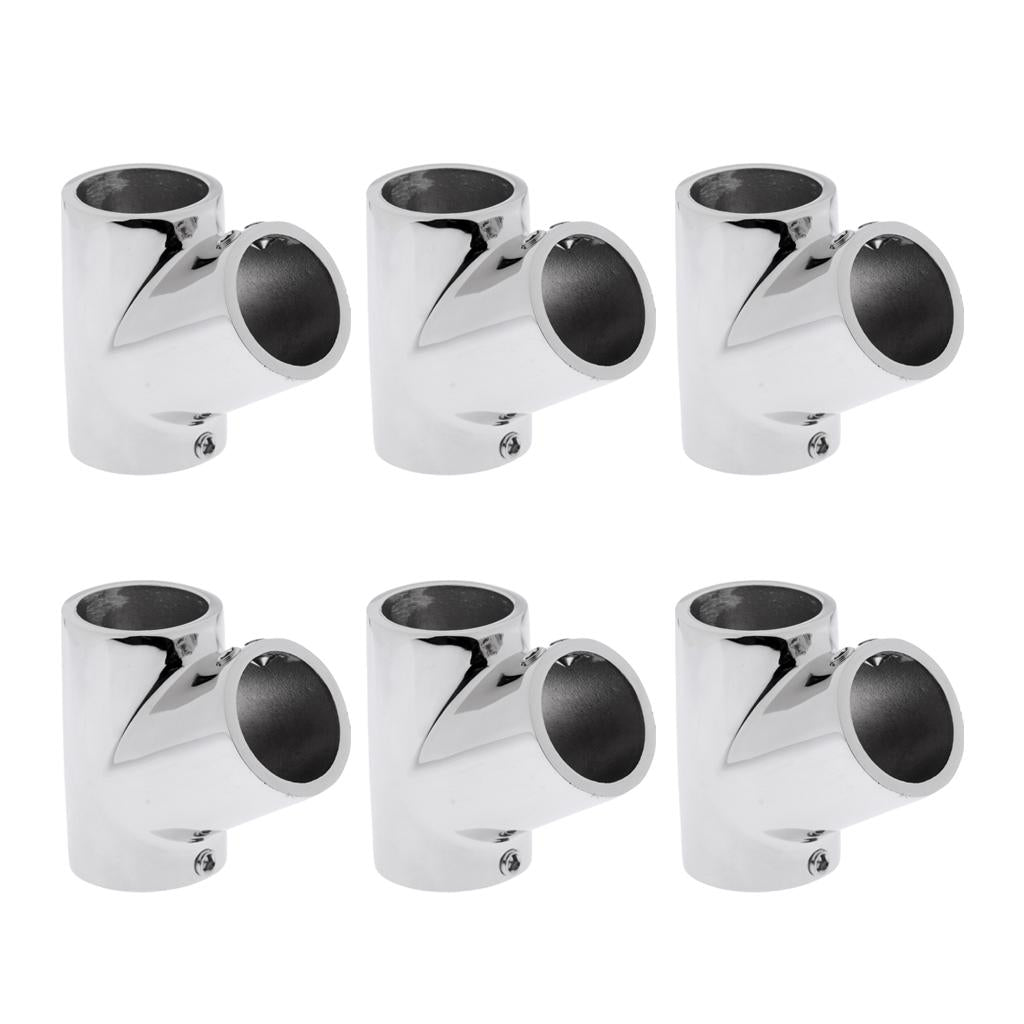 6pcs Boat Hand Rail Fitting - 60 Degree Tee- 316 Marine Stainless Steel 22mm