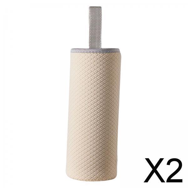 2xNeoprene Water Bottle Carrier Bag Cup Sleeve Holder Embossed 550ml Beige