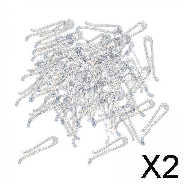 2x200Pcs Shirt Clips Sock Skirts Cloth Clip Transparent Plastic Alligator Clip Flat Toothless 38mm